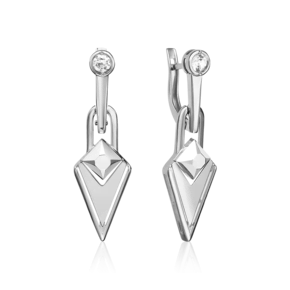 Серьги с английским замком из белого золота с натуральным топазом white 02-5035-00-201-1120