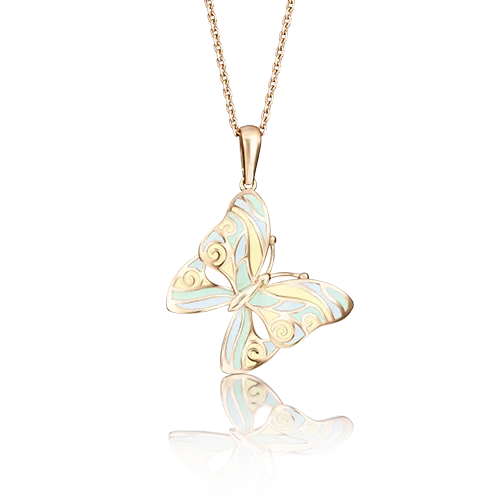 Подвеска «Нежная бабочка» из красного золота с эмалью 03-2384-00-000-1110-25