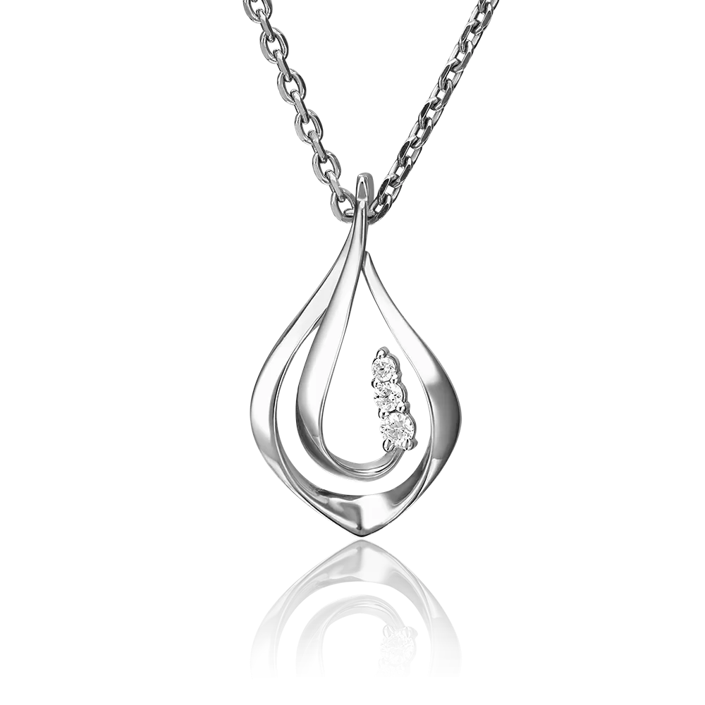 Подвеска из белого золота с фианитами 03-2388-00-501-1120-38