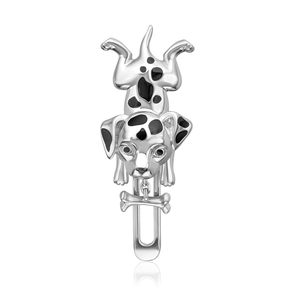 Аксессуар на лацкан «Далматинец» из серебра с эмалью 12-0019-00-000-0200