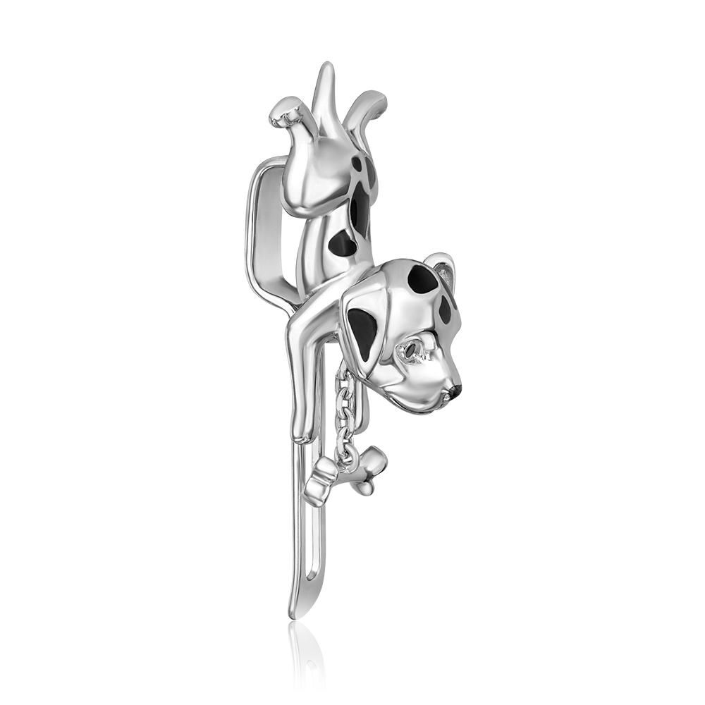 Аксессуар на лацкан «Далматинец» из серебра с эмалью 12-0019-00-000-0200