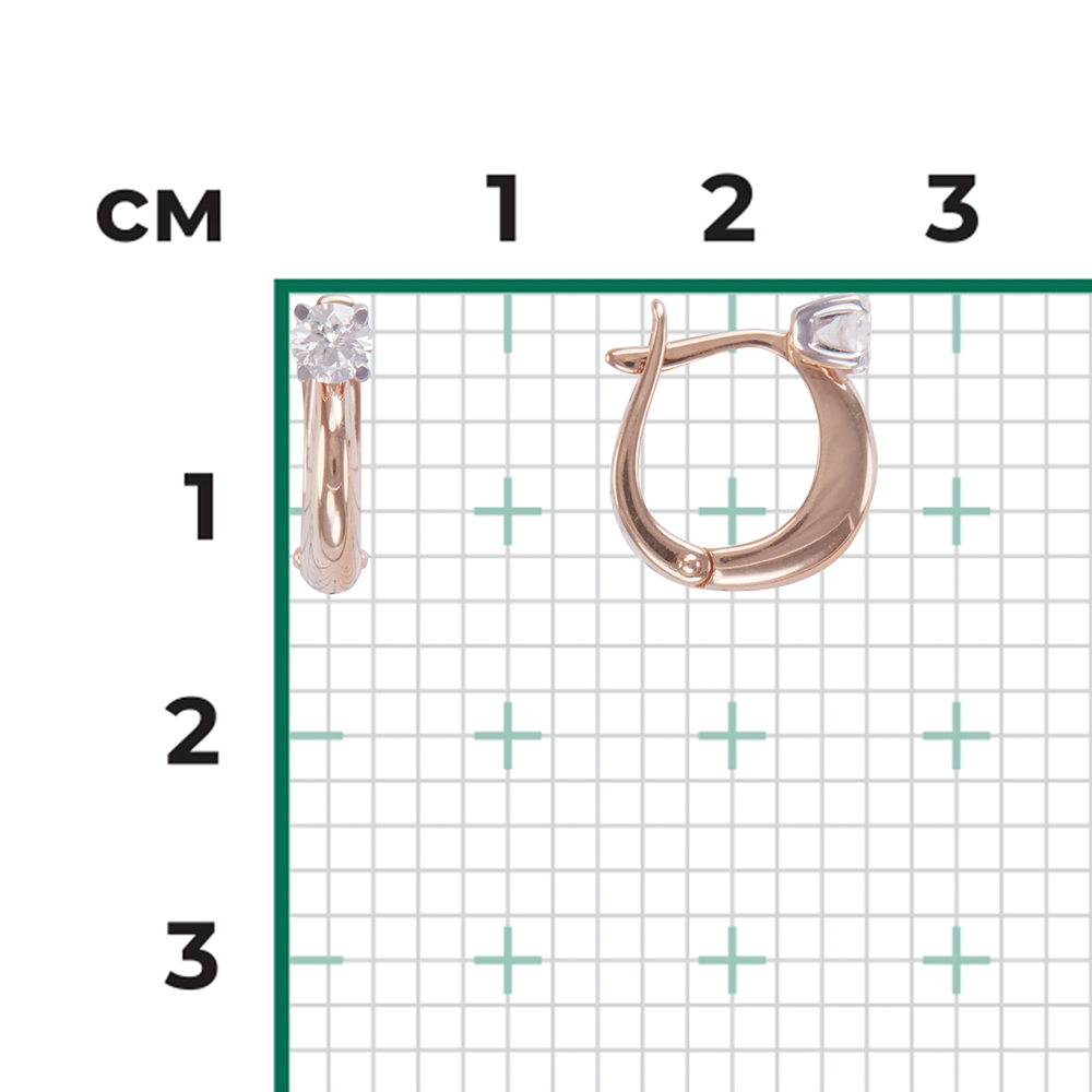 Серьги с английским замком из красного золота с бриллиантом 02-4174-00-101-1110-30