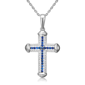 Декоративный крест из серебра с фианитами 03-0447-00-404-0200