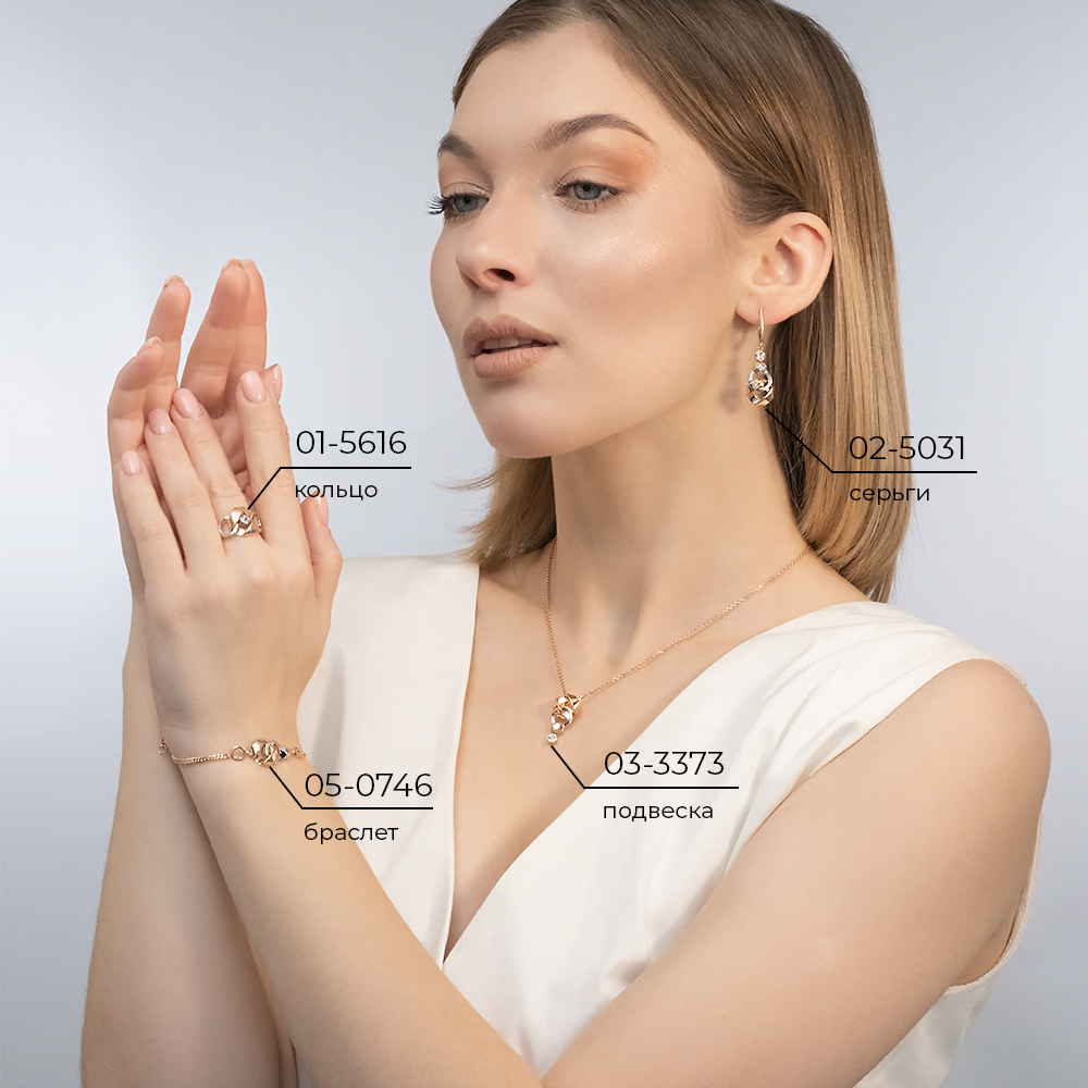 Серьги с английским замком из комбинированного золота с натуральным топазом white 02-5031-00-201-1111