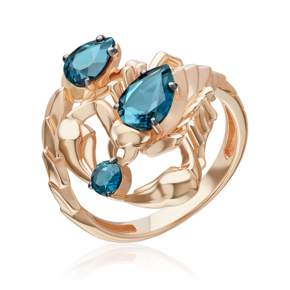 Кольцо «Скорпион» из красного золота с топазами 01-5782-00-201-1110