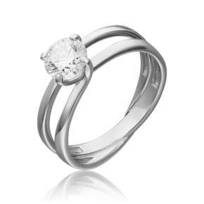 Кольцо из белого золота с фианитом 01-5438-00-501-1120-38