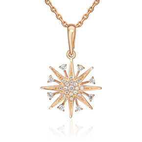 Подвеска «Звезда» из красного золота с фианитами 03-3690-00-401-1110