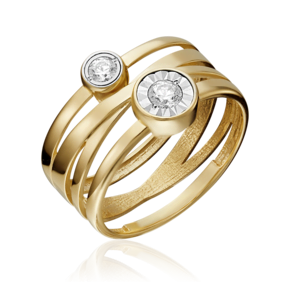 Кольцо из комбинированного золота с фианитами 01-5338-00-501-1121-38