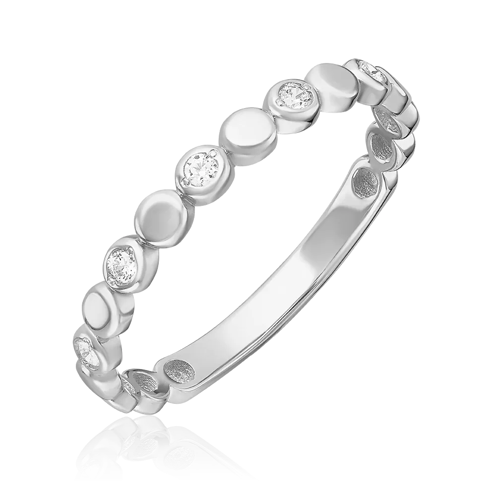 Кольцо из белого золота с фианитами 01-5291-00-401-1120-48