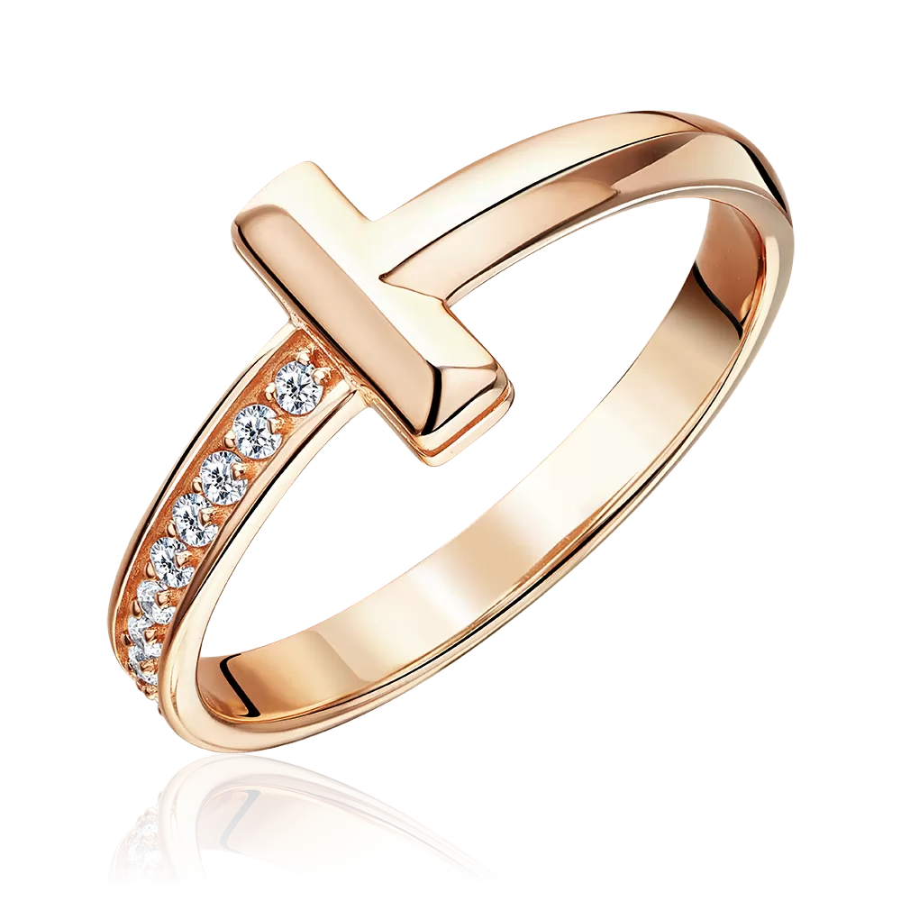 Кольцо из красного золота с фианитами 01-5920-00-401-1110