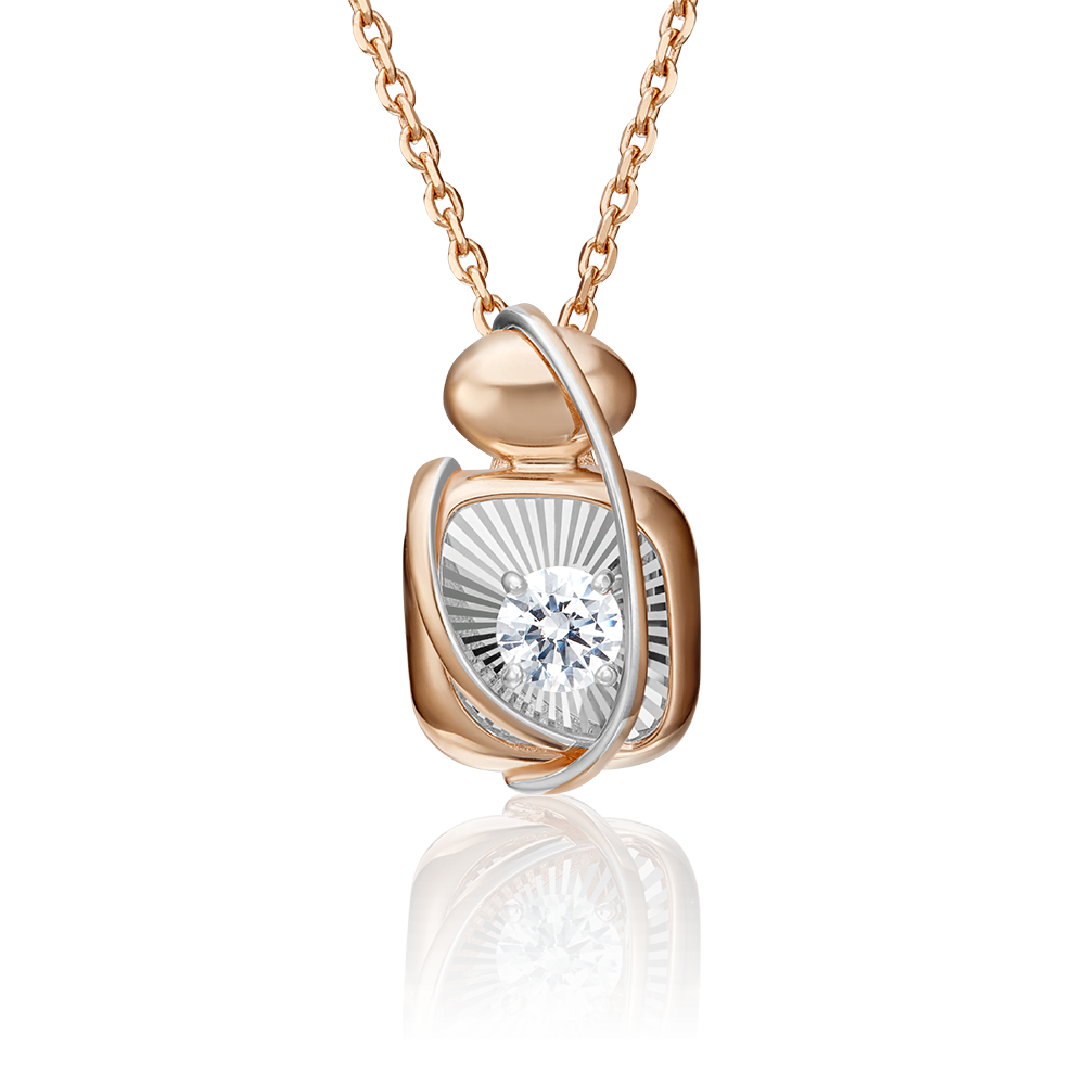 Подвеска из комбинированного золота с фианитом 03-2935-00-401-1111