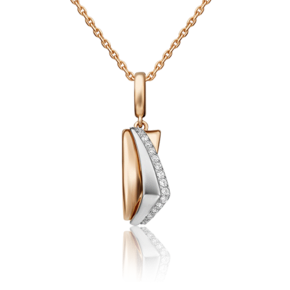 Подвеска из комбинированного золота с фианитами