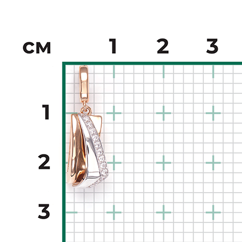 Подвеска из комбинированного золота с фианитами 03-3143-00-401-1111-24