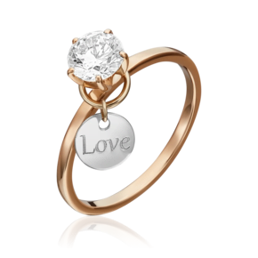 Помолвочное кольцо из комбинированного золота с фианитом 01-5326-00-501-1111-38