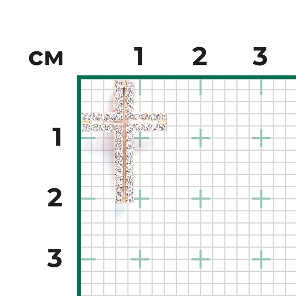 Декоративный крест из красного золота с бриллиантами 03-0512-00-101-1110-30