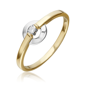 Кольцо из комбинированного золота с бриллиантом 01-5810-00-101-1121