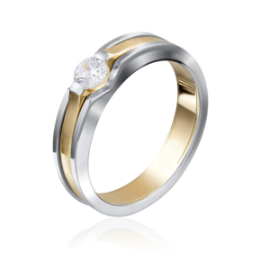 Кольцо из комбинированного золота с бриллиантом 01-5190-00-101-1121-30