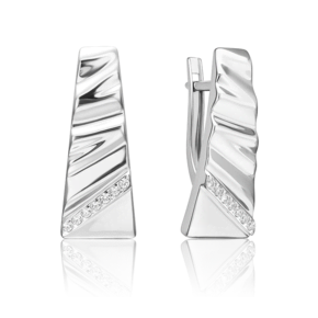 Серьги с английским замком из серебра с фианитами 02-5067-00-401-0200