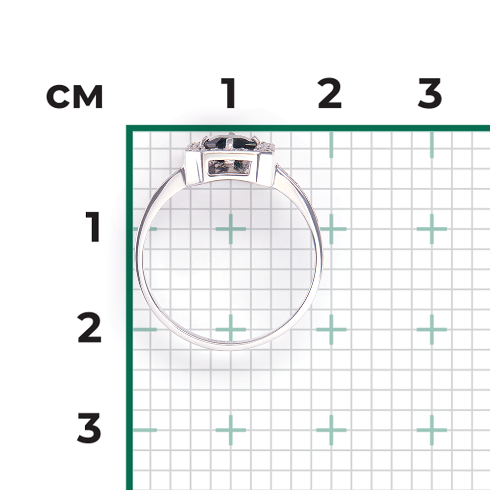Кольцо из белого золота с сапфиром и бриллиантами 01-2322-00-105-1120-30