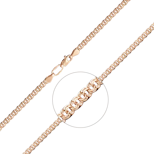 Браслет из красного золота с алмазной гранью (плетение «Бисмарк») 22-2705-040-1110-19