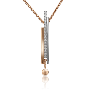 Подвеска из комбинированного золота с фианитами