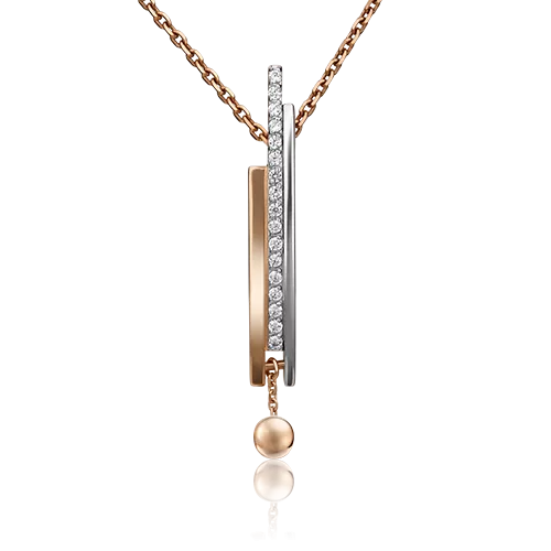 Подвеска из комбинированного золота с фианитами 03-2983-00-401-1111-24