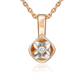 Подвеска из комбинированного золота с бриллиантом 03-3520-00-101-1111