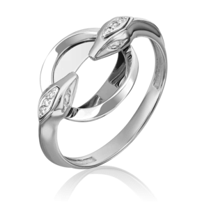 Кольцо «Змеи. Безграничность возможностей» из белого золота с бриллиантами 01-5500-00-101-1120