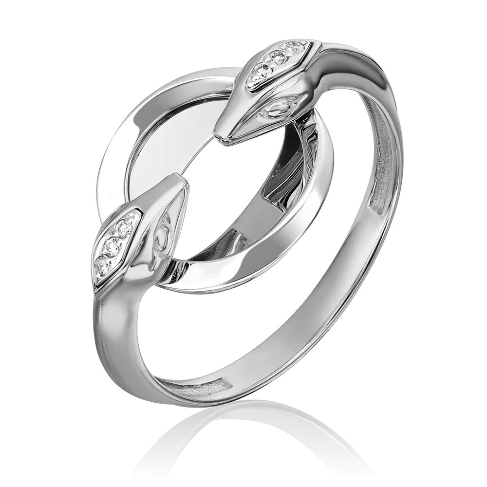 Кольцо «Змеи. Безграничность возможностей» из белого золота с бриллиантами 01-5500-00-101-1120