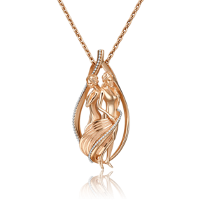 Подвеска «Знак зодиака Близнецы» из комбинированного золота 03-2814-08-000-1111-48