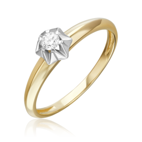 Кольцо из комбинированного золота с бриллиантом 01-5806-00-101-1121