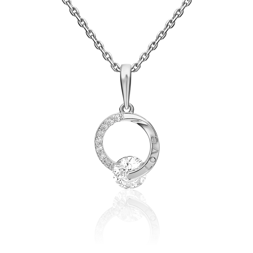 Подвеска из серебра с фианитом и фианитами 03-3057-00-401-0200