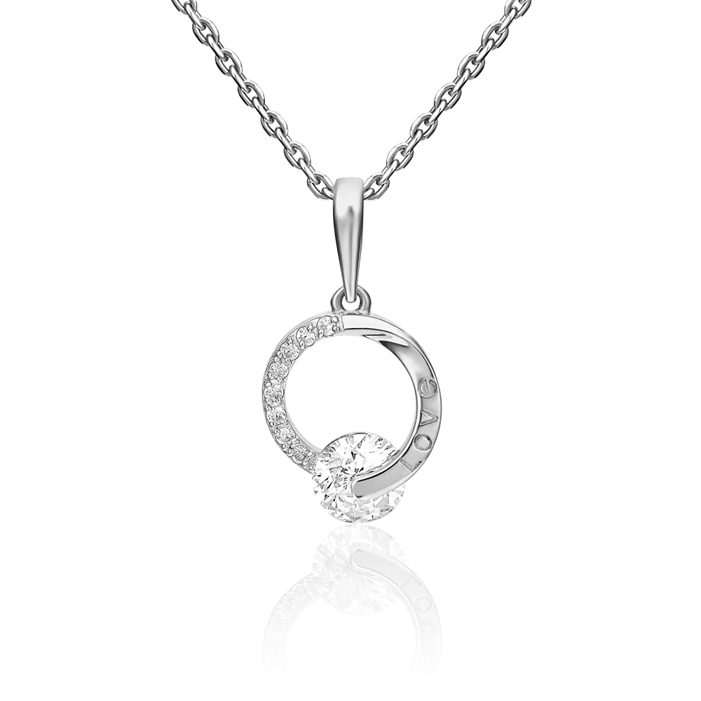 Подвеска из серебра с фианитом и фианитами 03-3057-00-401-0200