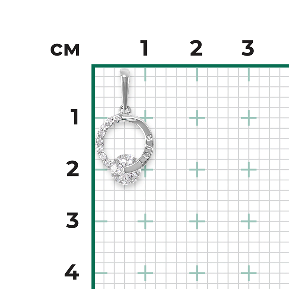 Подвеска из серебра с фианитом и фианитами 03-3057-00-401-0200
