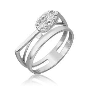 Кольцо из белого золота с натуральными топазами white