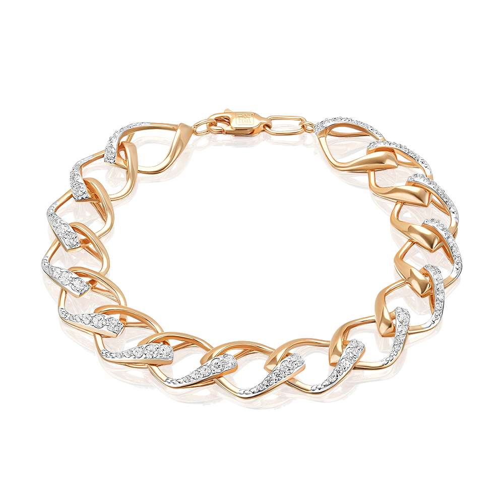 Браслет из красного золота с фианитами 05-0414-00-401-1110-24