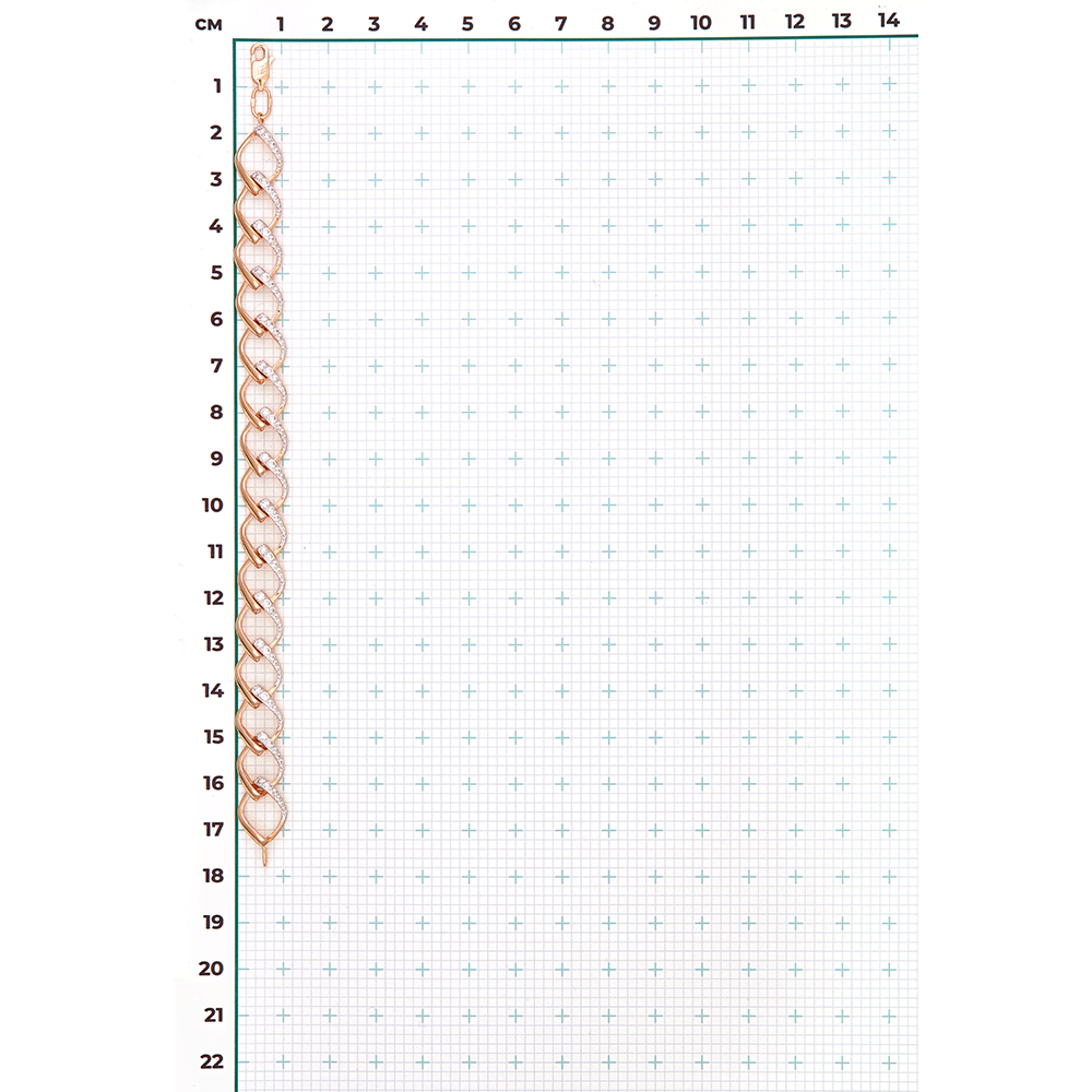 Браслет из красного золота с фианитами 05-0414-00-401-1110-24