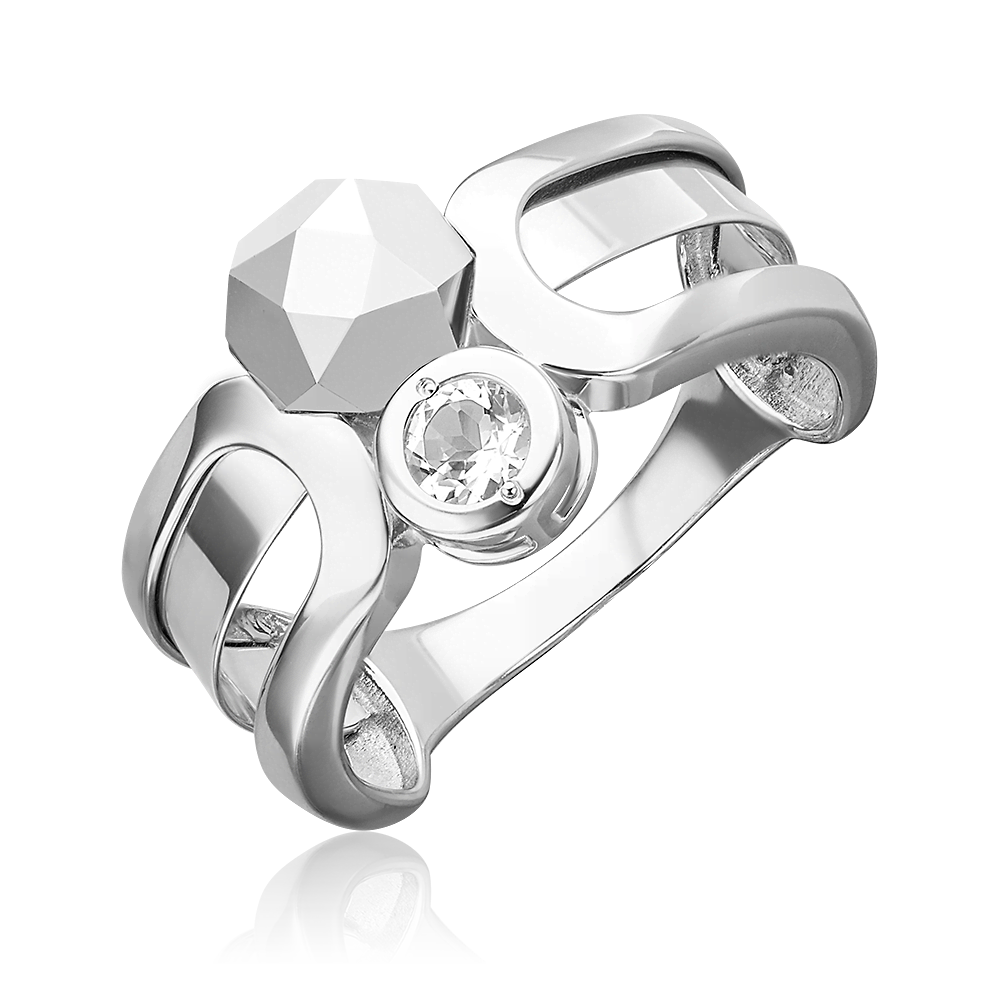 Кольцо из белого золота с натуральным топазом white 01-5627-00-201-1120