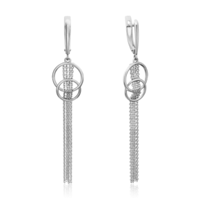 Серьги с английским замком из белого золота 02-4418-00-000-1120-42