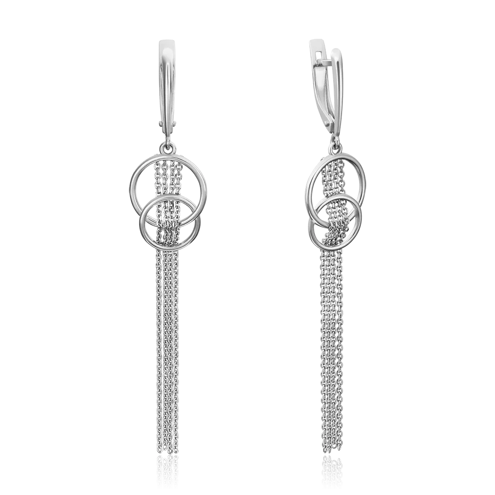 Серьги с английским замком из белого золота 02-4418-00-000-1120-42