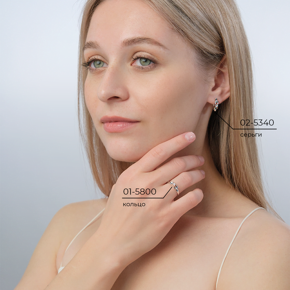 Серьги с английским замком из белого золота с бриллиантом 02-5340-00-101-1120