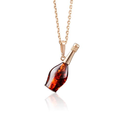 Подвеска «Послание» из красного золота с янтарём 03-2721-00-271-1110-46