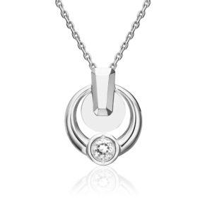 Подвеска из белого золота с натуральным топазом white