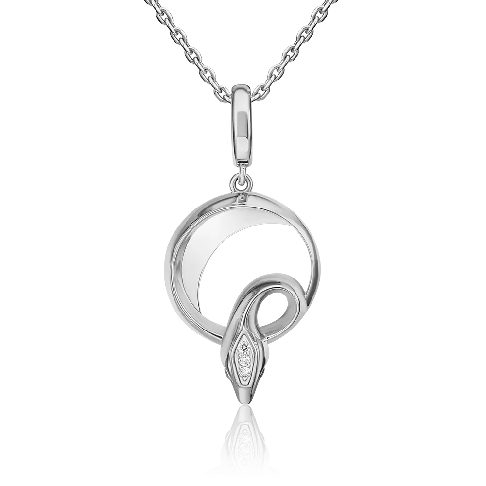 Подвеска «Змея. Безграничность возможностей» из белого золота с бриллиантами 03-3282-00-101-1120