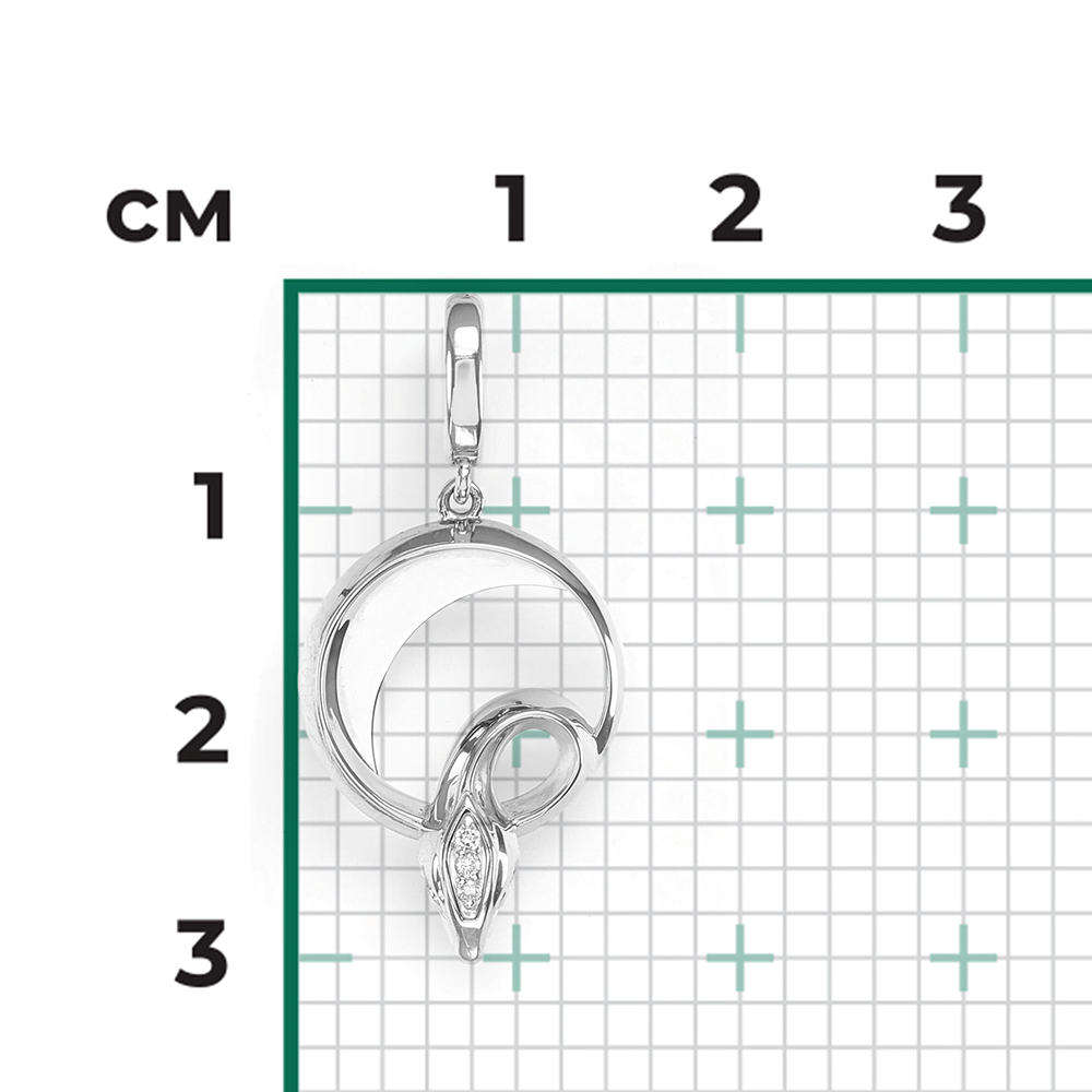 Подвеска «Змея. Безграничность возможностей» из белого золота с бриллиантами 03-3282-00-101-1120