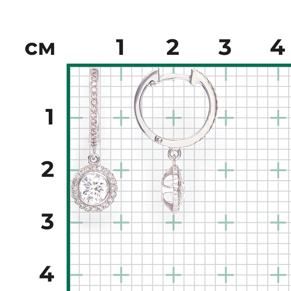 Серьги с английским замком из белого золота с бриллиантами 02-0700-00-101-1120-30