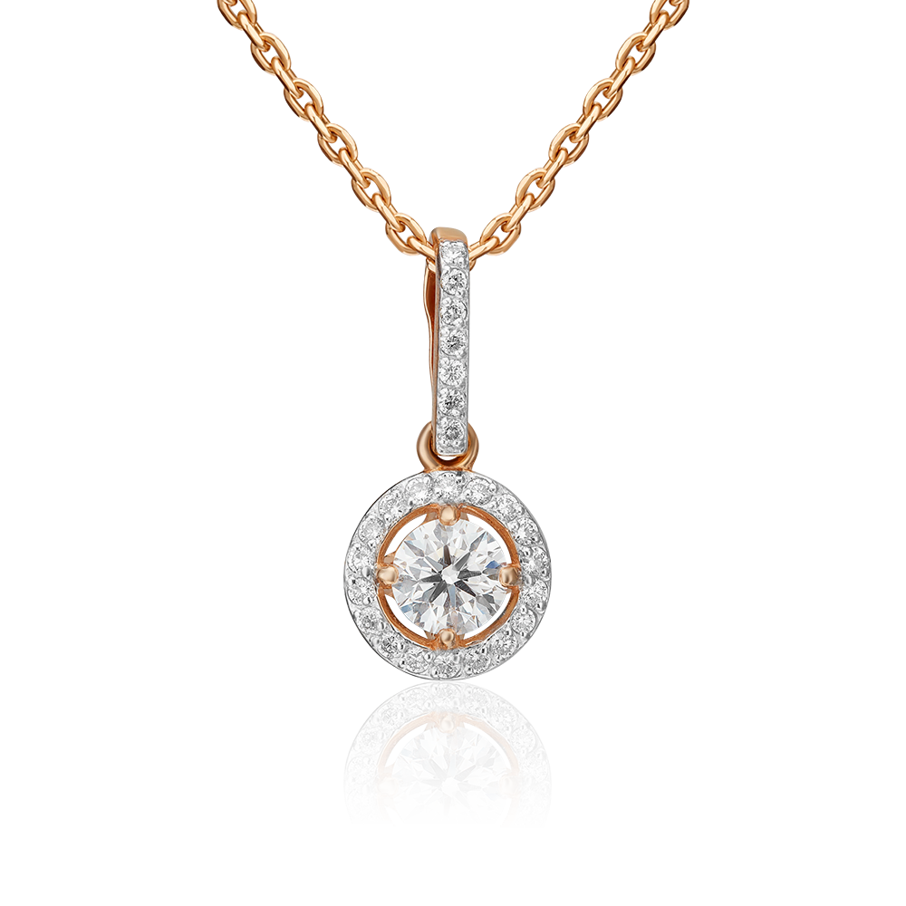 Подвеска из красного золота с бриллиантами 03-0407-00-101-1110-30