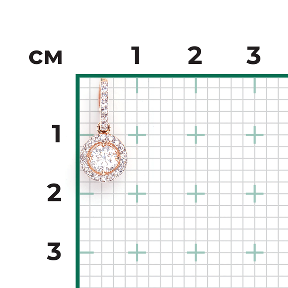 Подвеска из красного золота с бриллиантами 03-0407-00-101-1110-30