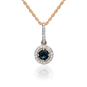 Подвеска из красного золота с сапфиром и бриллиантами 03-0407-00-105-1110-30