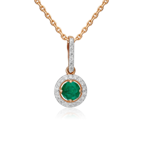 Подвеска из красного золота с изумрудом и бриллиантами 03-0407-00-106-1110-30